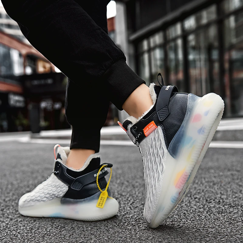 

Fashion Winter Keep Warm Runnig Shoes Men Plush Air Sneakers Outdoor Sports Shoes Cushioning Comfortable Walking Shoe Big Size46