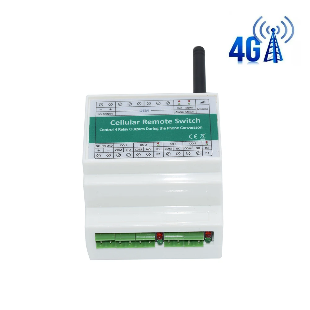 Пульт дистанционного управления T400 на DIN-рейку GSM SMS 4G LTE 4-Канальный Релейный
