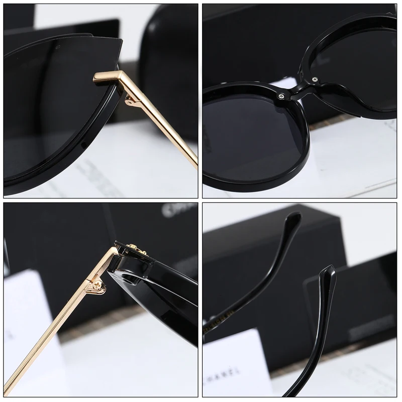 

2021 Women Cat Eye Sunglasses Crystal Frame Polaroid Lens Polarized Glasses Ladies Fashion Luxury Brand Designer Shopping Mirror