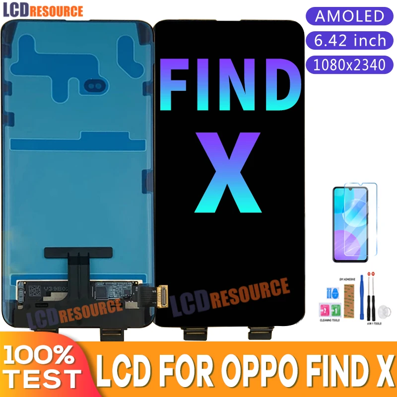 

6,42 "оригинальный Amoled ЖК-дисплей для OPPO FIND X, ЖК-дисплей, рамка + сенсорная панель, дигитайзер для Oppo FindX CPH1871 PAFM00