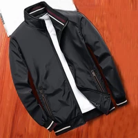 mens spring long sleeved stand collar jacket coat solid color comfortable large loose daily wear in autumn
