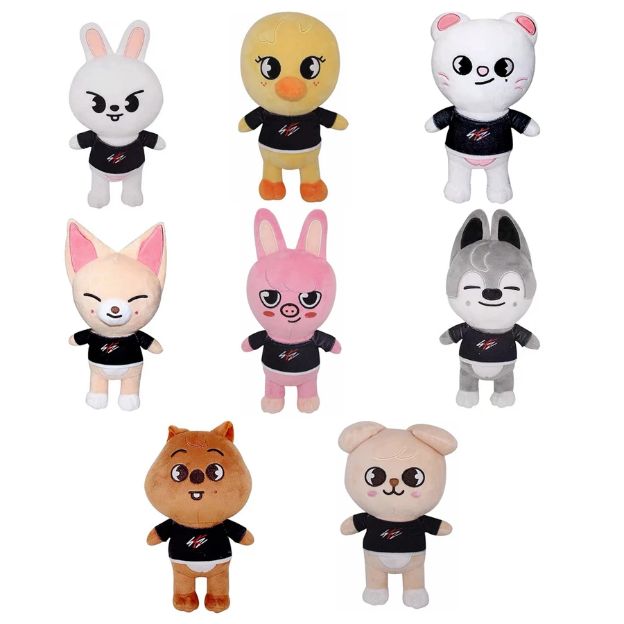 

20cm Skzoo Plush Toys Stray Kids Cartoon Stuffed Animal Plushies Doll Wolf Chan Leebit Fox.ny Jiniret Puppym Kids Fans Toy Gift