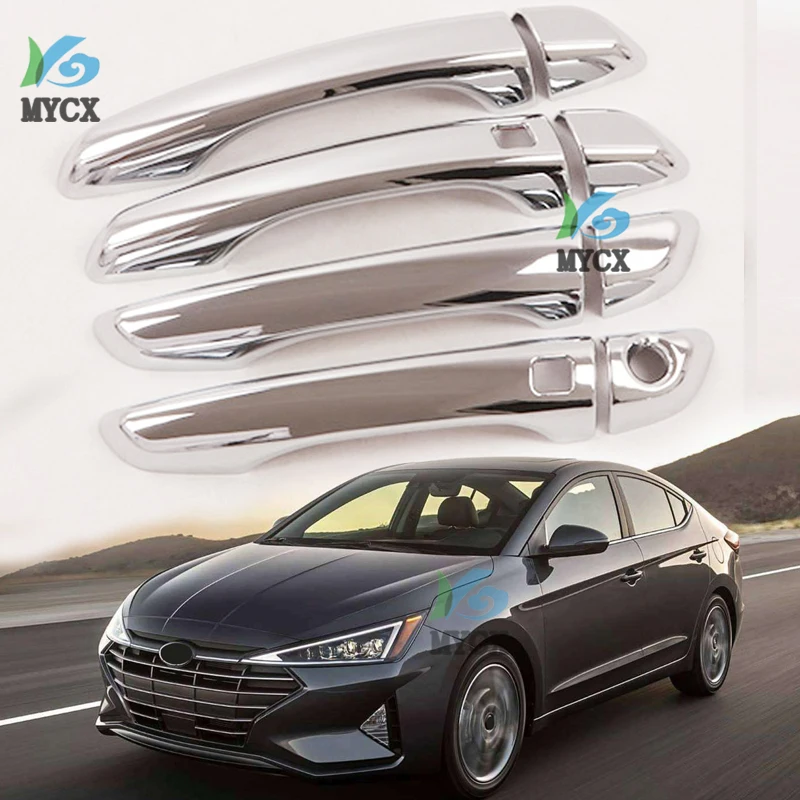 

Лидер продаж, хромированная крышка для дверной ручки автомобиля Hyundai Elantra 2019, 2020, 8 шт., наружные аксессуары