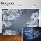 Mocsicka Художественный Цветочный фон для фотосъемки синяя картина маслом цветочный детский портрет беременная женщина фотосъемка фон для фотосъемки