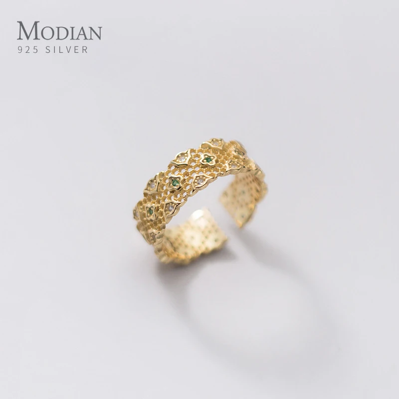 Modian Винтажный дизайн Стерлинговое Серебро 925 пробы Зеленый Кристалл цветочный