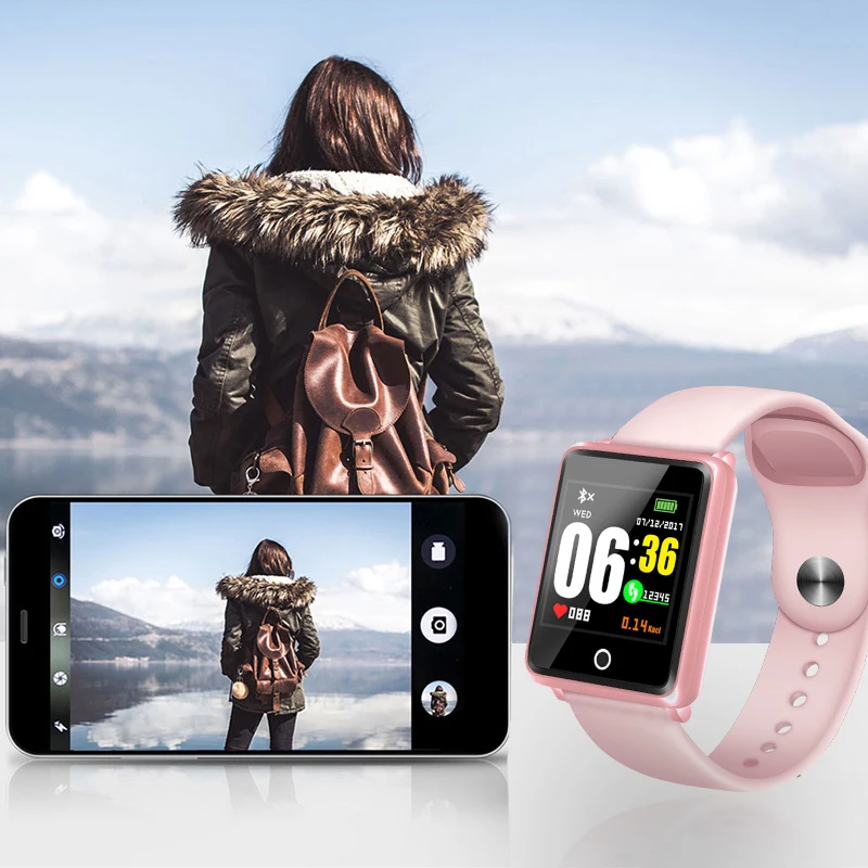 LIGE спортивные часы для женщин водонепроницаемые кровяное давление монитор