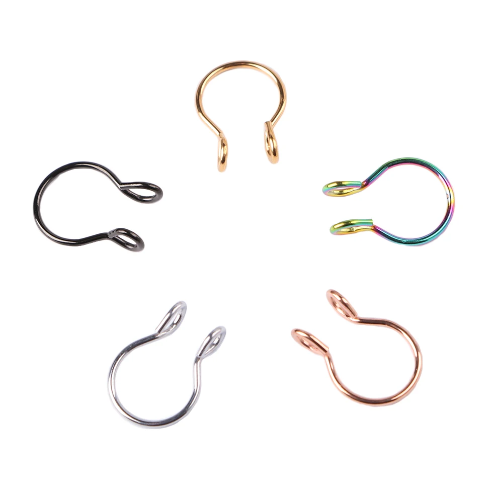 Серьги гвоздики женские из титановой стали с образные кольца для имитации