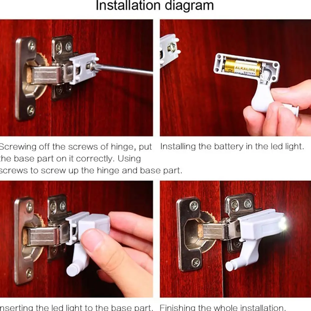 

Hinge LED Under Cabinet Light Wardrobe Closet Inner Hinge Night Light Lamp for Living Room Closet Wardrobe 10PCS Bedroom Lamp