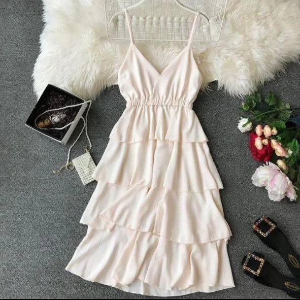 2020 летнее шифоновое платье с каскадными оборками женские пикантные Клубные