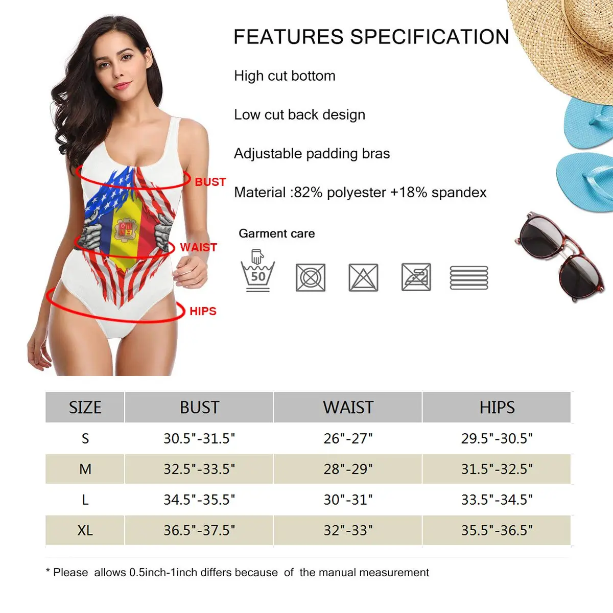 

Super Andorran Heritage Andorra Roots USA Flag Gift women sexy Bikinis Casual Graphic women top Patriotic bathing suit SwimSuit