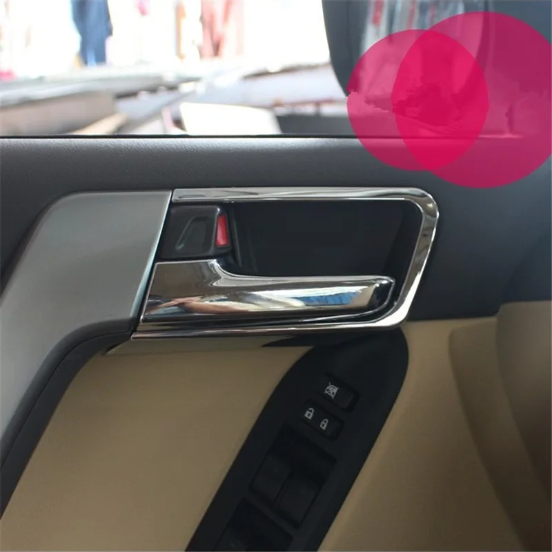 

WELKINRY For Toyota Land Cruiser Prado J150 4th generation 2009-2021 ABS chrome inner car door handle doorknob cup bowl trim