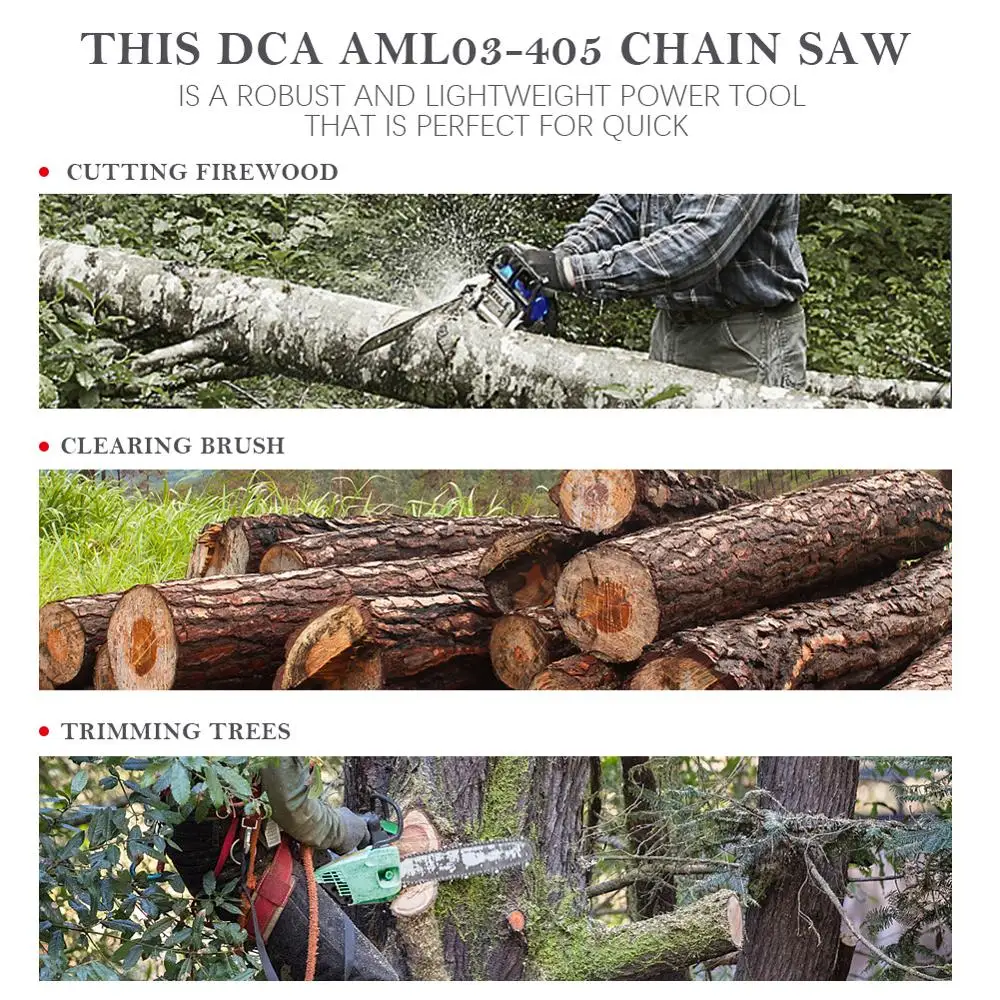 DCA 220V Электрическая цепная пила пилы для резки Мощность инструменты древесины