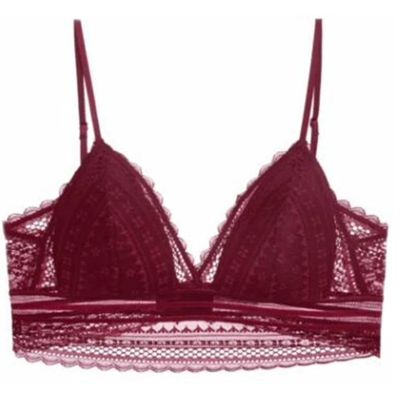 

Women's Triangle Cup Bra Without Steel Ring Underwear Strapless U-shaped Beautiful Back Big Backless Lace Bra Exotic Accessories