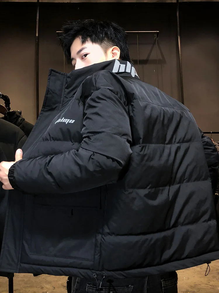 

Пуховая мужская парка премиум-класса, новая зимняя теплая Модная Черная куртка, утепленная уличная зимняя куртка с защитой от ветра, улична...