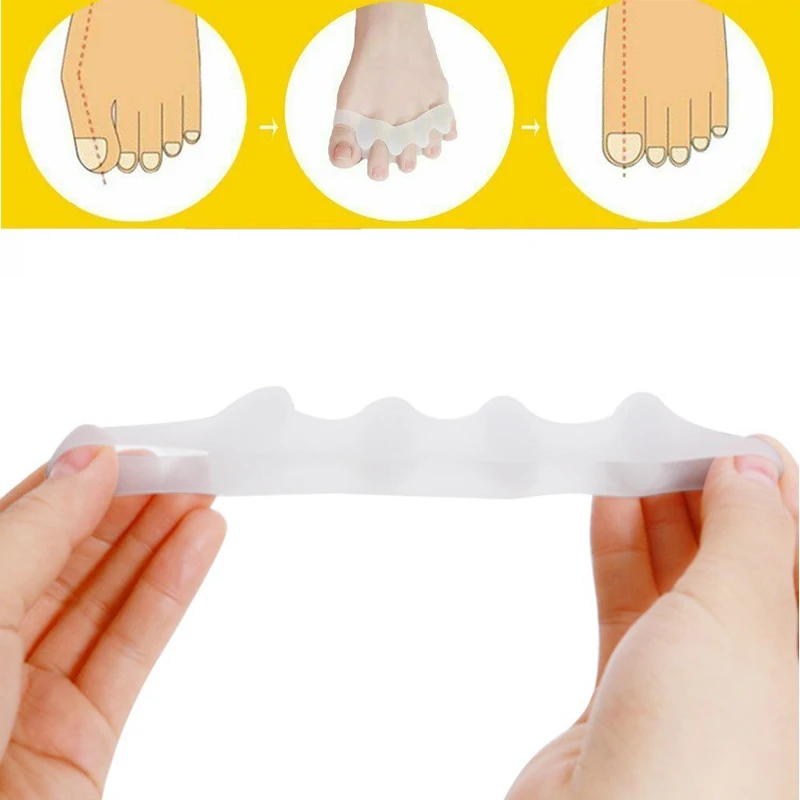 2 Pcs Silicone Toe Separators Straightener Corrector Spacer Spreader Stretcher for Bunion Relief Hammer Toes Correction | Красота и