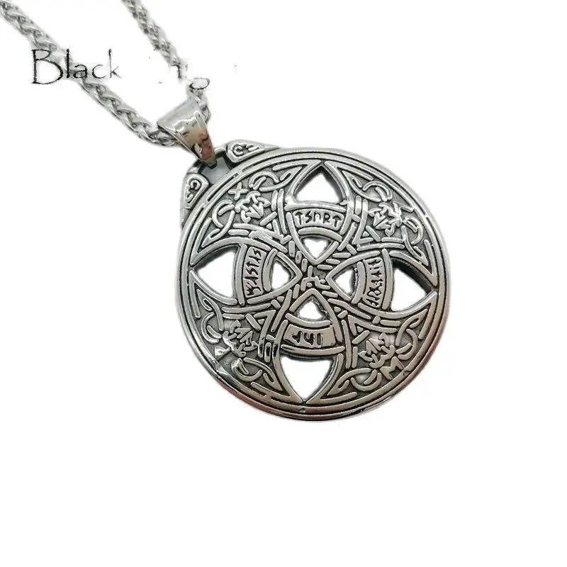 Винтажное ожерелье серебряного цвета с кулоном в виде таинственного узла