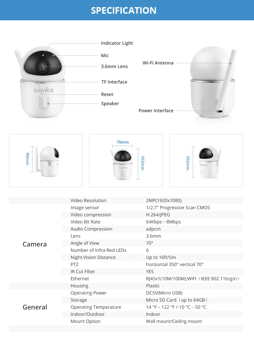 SANNCE домашняя IP камера безопасности Wi-Fi 1080P Беспроводная сетевая камера CCTV камера наблюдения ночное видение Детский Монитор Cam