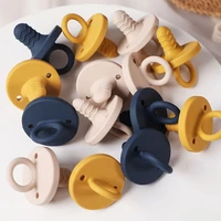 1pcs silicone nipple infant dummy pacifier food grade silicone baby teether grade nipple chewable pendant nursing teething toys