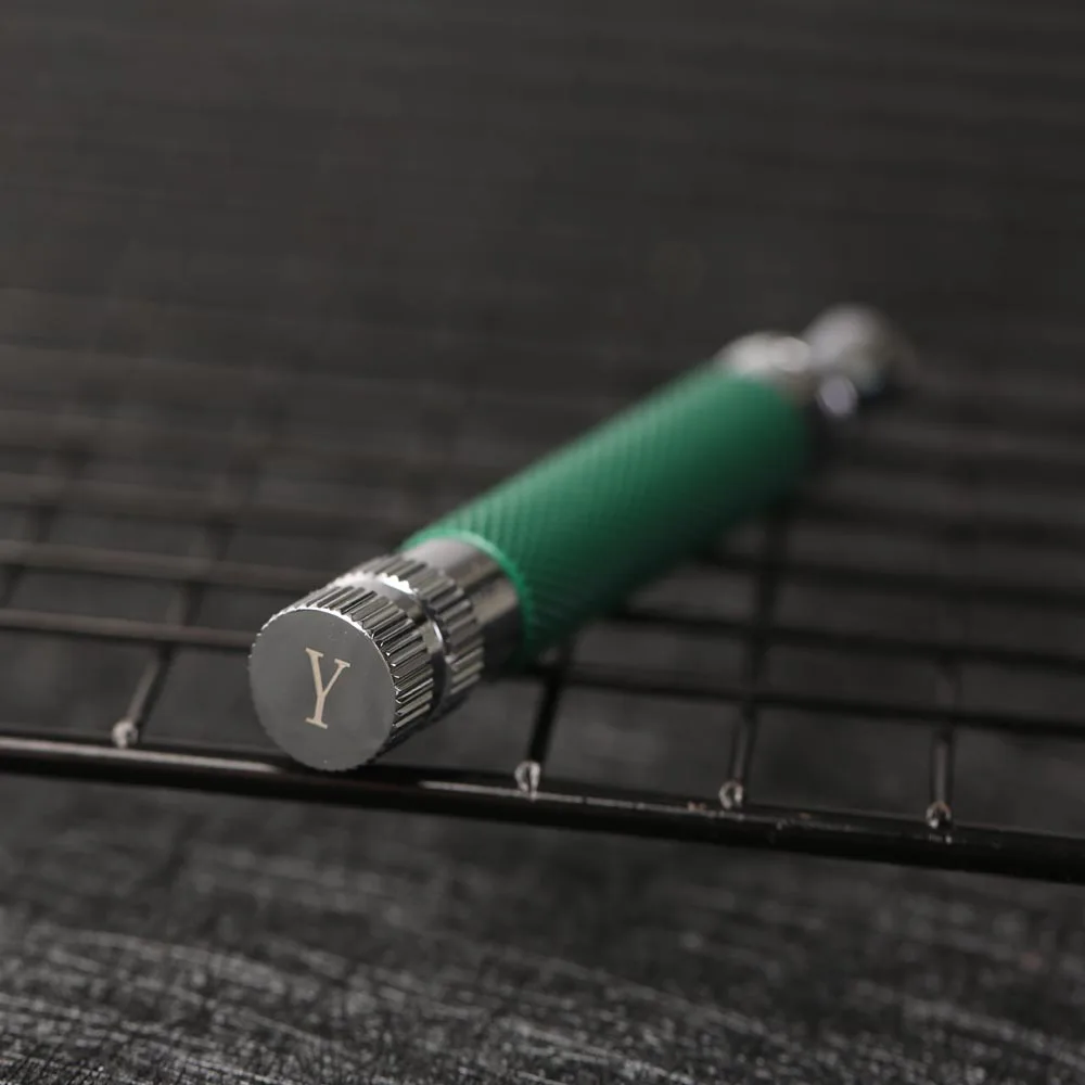 Безопасная ручка для бритвы из латуни цвета зеленый и хром в бутылке Yaqi|Бритва| |