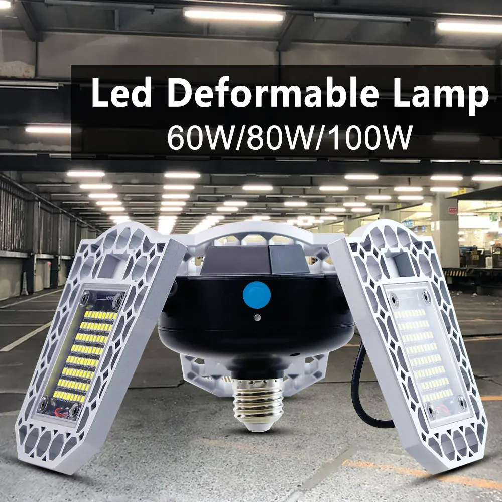 

Светодиодная лампа E27, деформируемая лампа 220 В, вентилятор для гаража, светильник для высоких промышленных помещений, водонепроницаемый по...