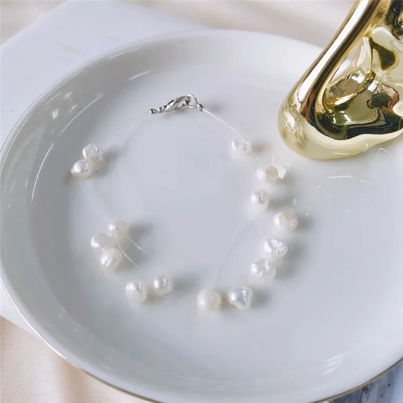 Многослойный жемчужный браслет DAIMI в стиле барокко белый/розовый/черный/кофейный