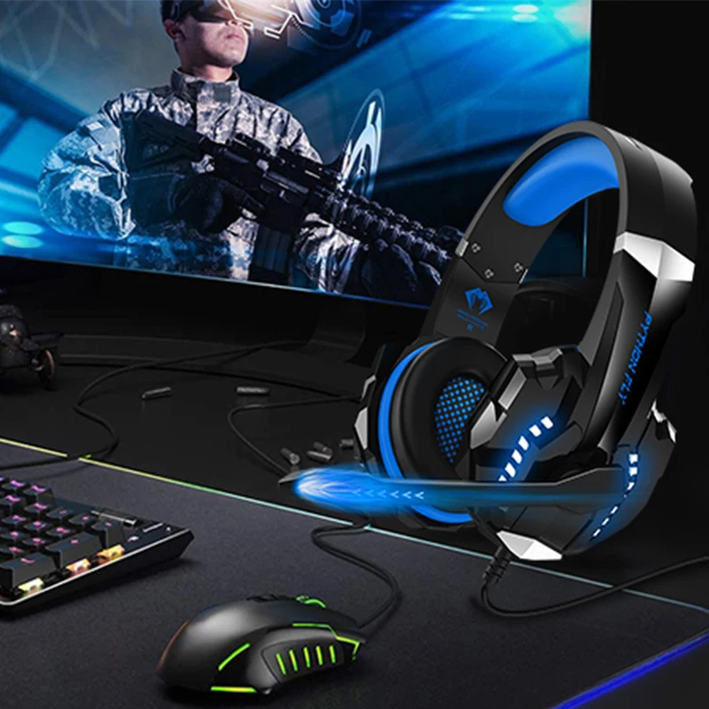 

Python Fly G9000 Pro 7.1 Surround Game Headphones Led Light Gaming Headset USB/3.5mm Wired Earphone for PC Laptop PS4 Xbox One