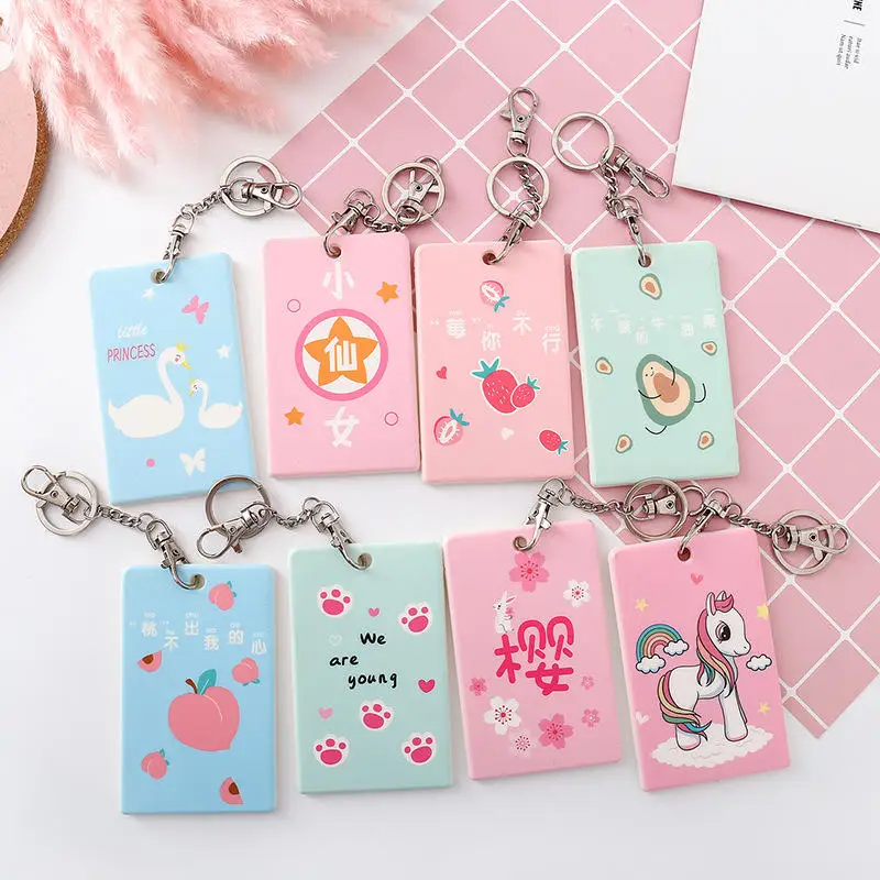 

Чехол для карта с изображением фруктов с брелоком на цепочке, модный держатель для карт, милый студенческий держатель для банковской кредит...