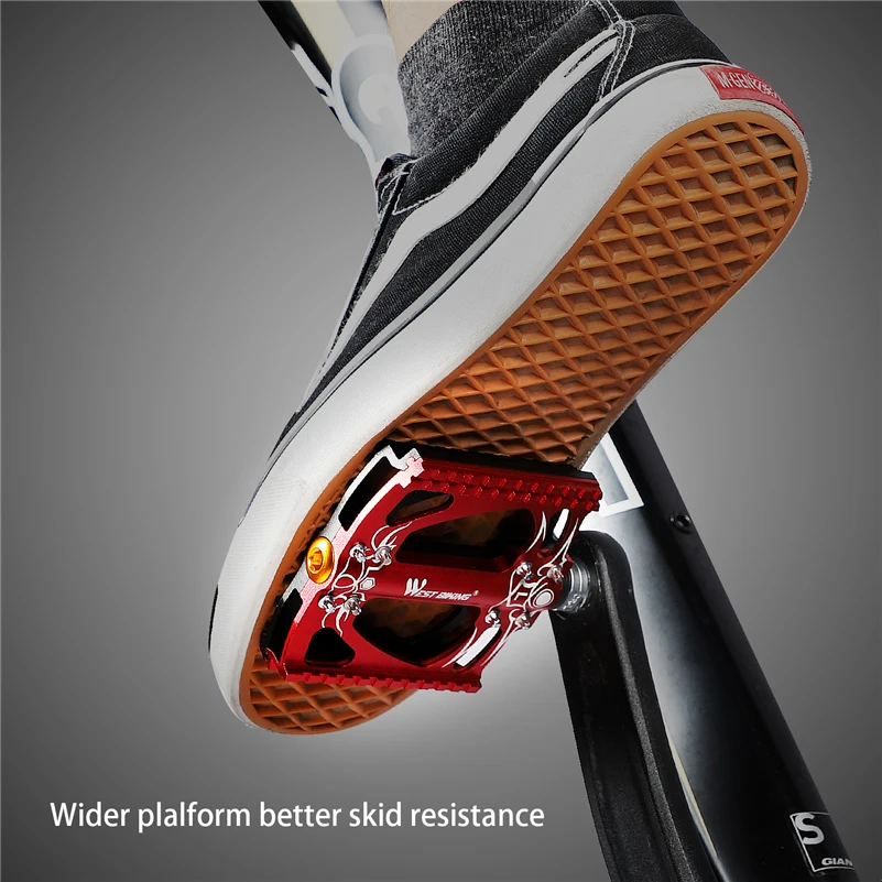 

WEST BIKING Anti-slip Ultralight Bike Pedal Sealed Bearing Cycling Hollow Pedals Aluminium Alloy Road Bicycle Accessories MTB
