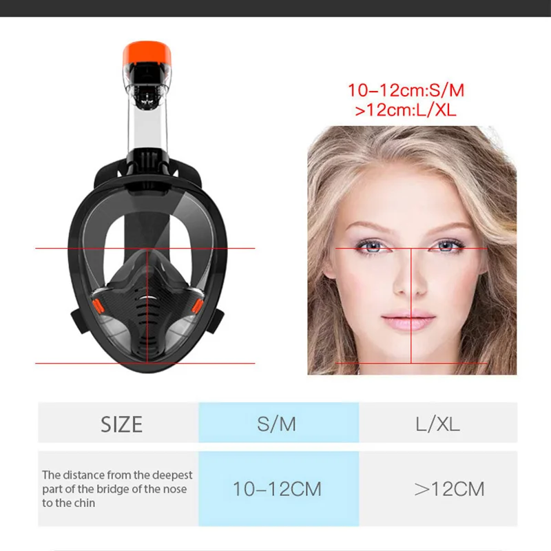 Маска для дайвинга на все лицо мужчин и женщин незапотевающая маска подводного