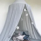 Детская кровать навес покрывало москитная сетка занавеска постельное белье круглая купольная палатка шифон для детской комнаты украшение москитная сетка