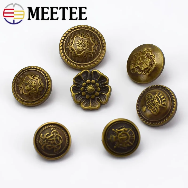Meetee 50 шт. 12 5-25 мм пластиковые бронзовые круглые пуговицы с хвостовиком пальто