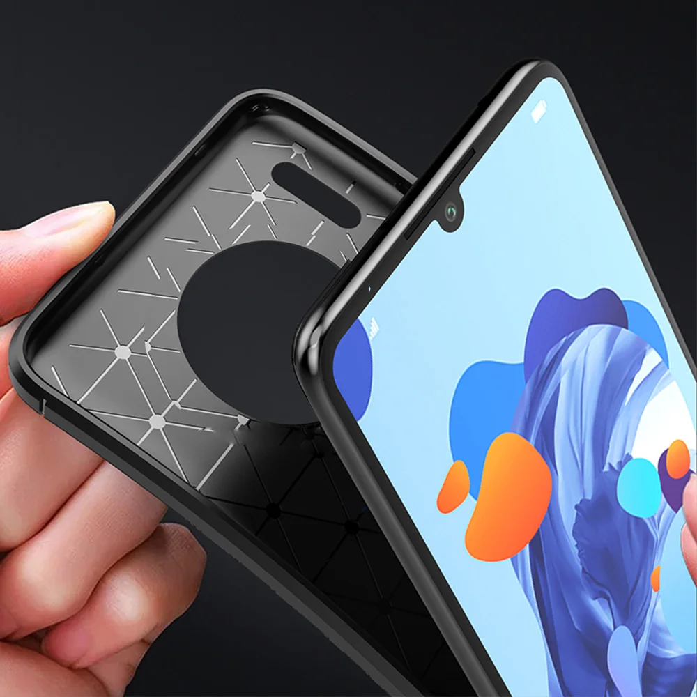 Чехол для Huawei Mate 30 Pro Роскошный чехол из углеродного волокна полная защита