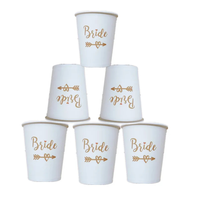 10pcs Wedding Decoration Disposable Cup Team Bride/groom Gift Party Fun Hen Bachelor Party-C | Дом и сад