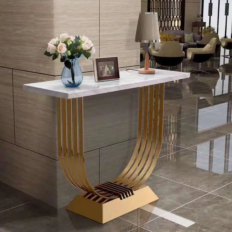

Console table Sofa Tables Golden Porch/Entrance European Style Marble Nordic Living Room Door Entry stainless steel Art