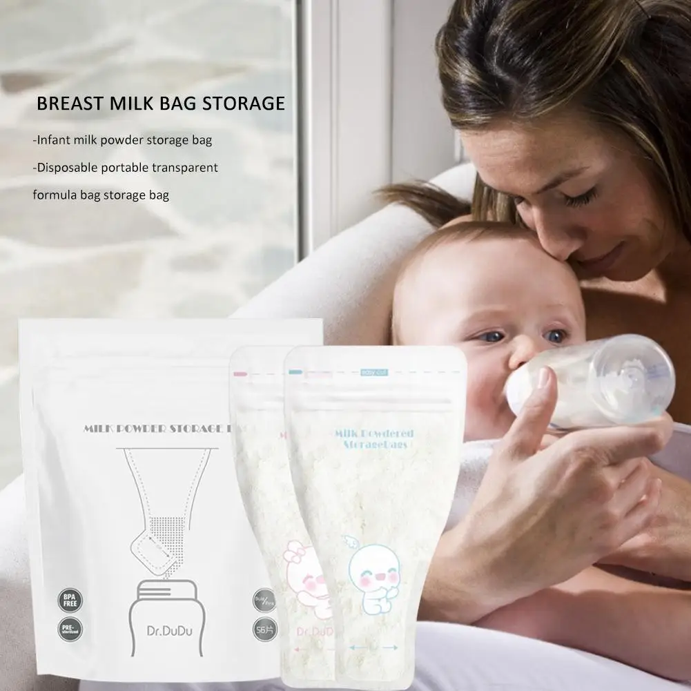 

56pcs/pack Dispenser Milk Powder Storage Bag Breast Milk Baby Food Disposable Formula Pouch Bag PE Material BPA Free