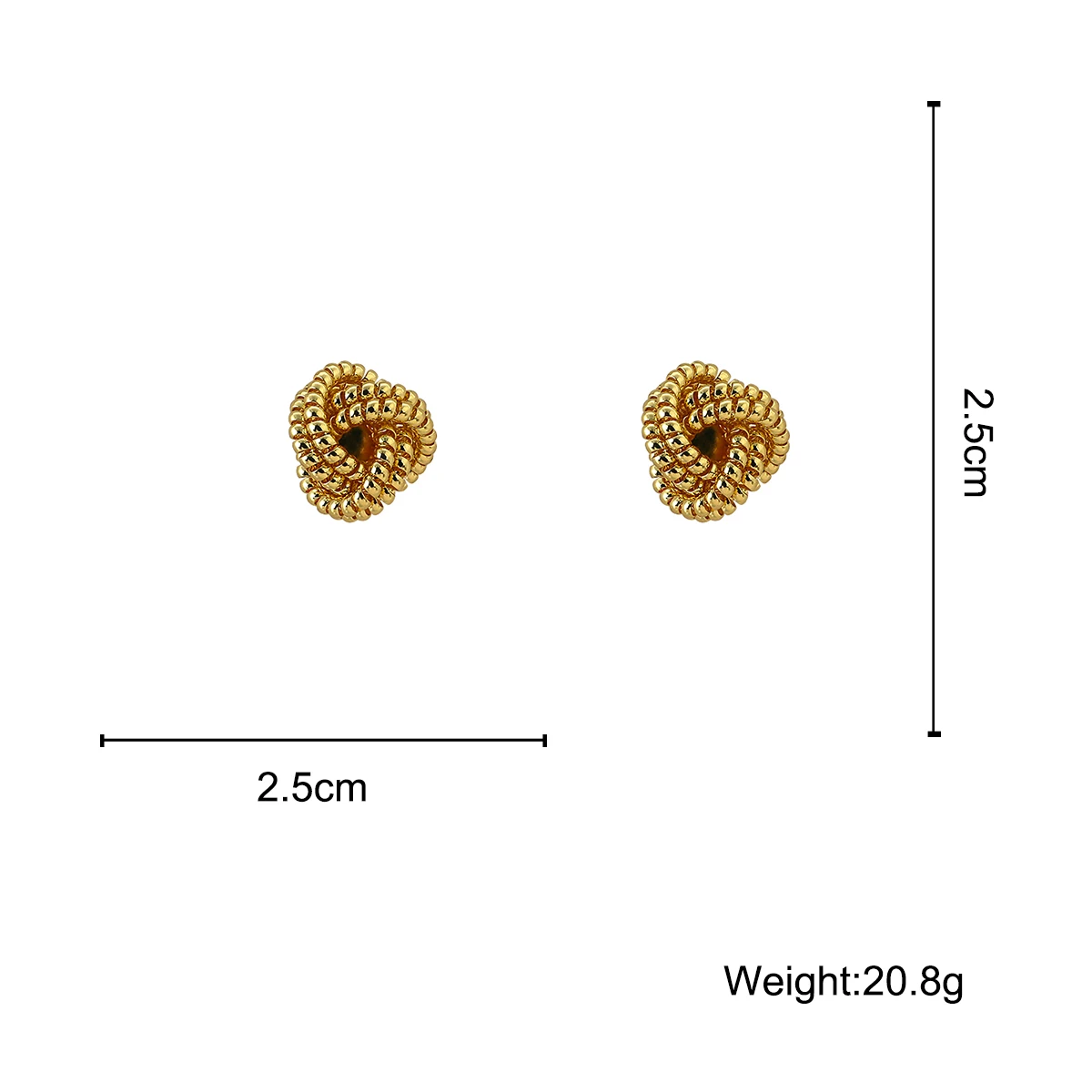 

AMORCOME Fashion Gold Color Twisted Knot Stud Earrings For Women Trendy Simple Statement Wedding Jewelry Gift