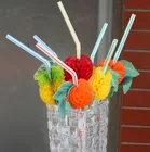 50 шт. 3D фруктовые Коктейльные бумажные соломинки милый мультяшный декор для напитков сок соломинка Фламинго праздвечерние чная соломинка летняя гававечерние Вечеринка поставка