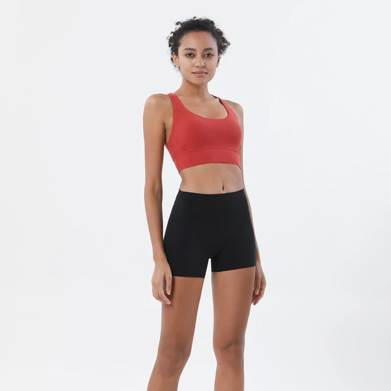 

Naked Feeling Women's Tracksuit Shorts Set Sportswear Cross Bra Two Piece Fitness Workout Outfits Gym Clothing Women Sports Suit
