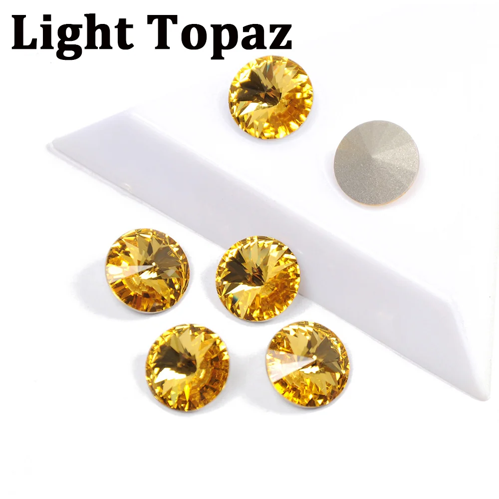 Light Topaz CTPA3bI k9 Стразы 1122 со стразами "риволи" Разноцветные пришивные камни Стекло шить на горный хрусталь с коготь DIY Костюмы аксессуары - Цвет: Light Topaz