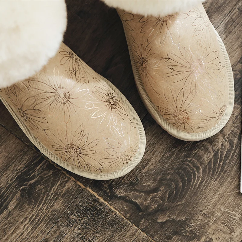 Бесплатная доставка! Зимние сапоги из 100% натуральной овечьей кожи Классические