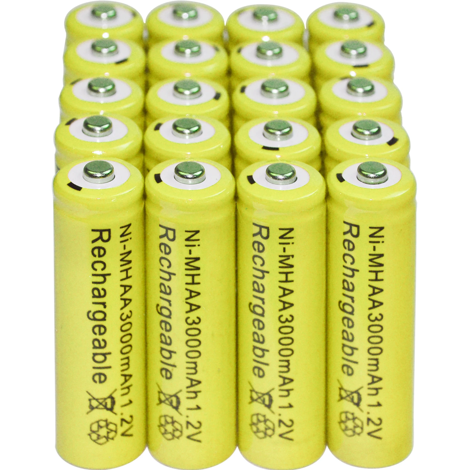 4-48pcs New Brand AA rechargeable battery 3000mah 1.2V NI-MH Rechargeable for led light toy mp3 Yellow | Электроника