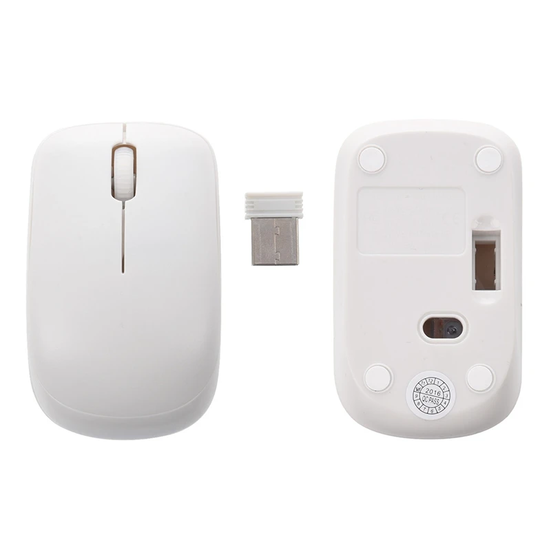 Беспроводная клавиатура и мышь портативная игровая набор для ПК из белого