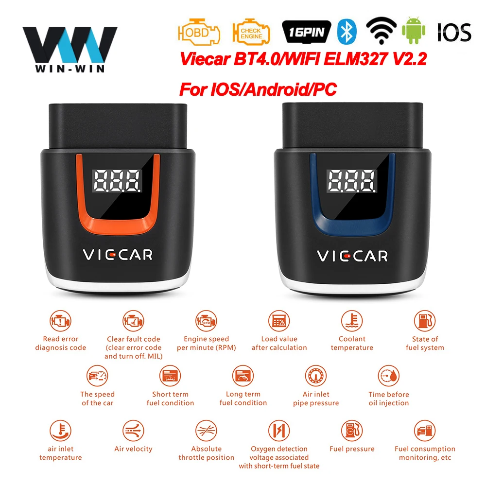 Viecar ELM 327 V2.2 считыватель кодов для Android/IOS OBD2 wifi Bluetooth 4,0 USB сканер ELM327 OBD 2 OBD2 автомобильный диагностический инструмент