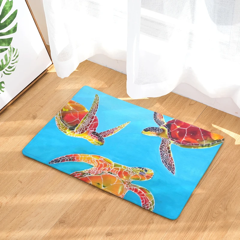 Мультяшный коврик с принтом морской черепахи напольный домашний Придверный
