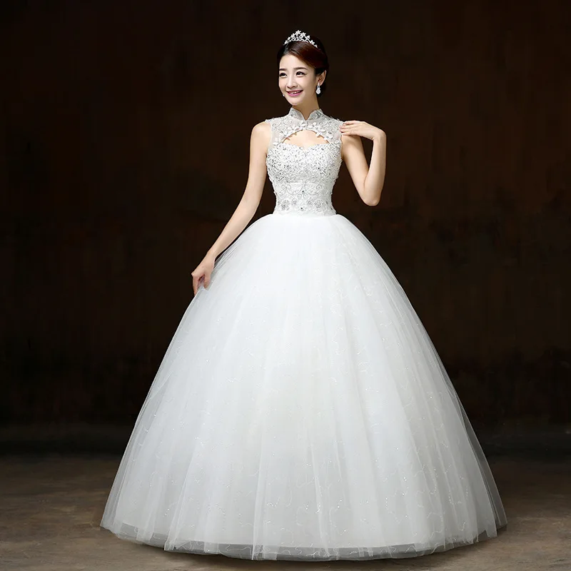 

AIJINGYU 2021 ivory Customized new hot selling cheap ball gown lace up back formal bride dresses wedding dress FU118