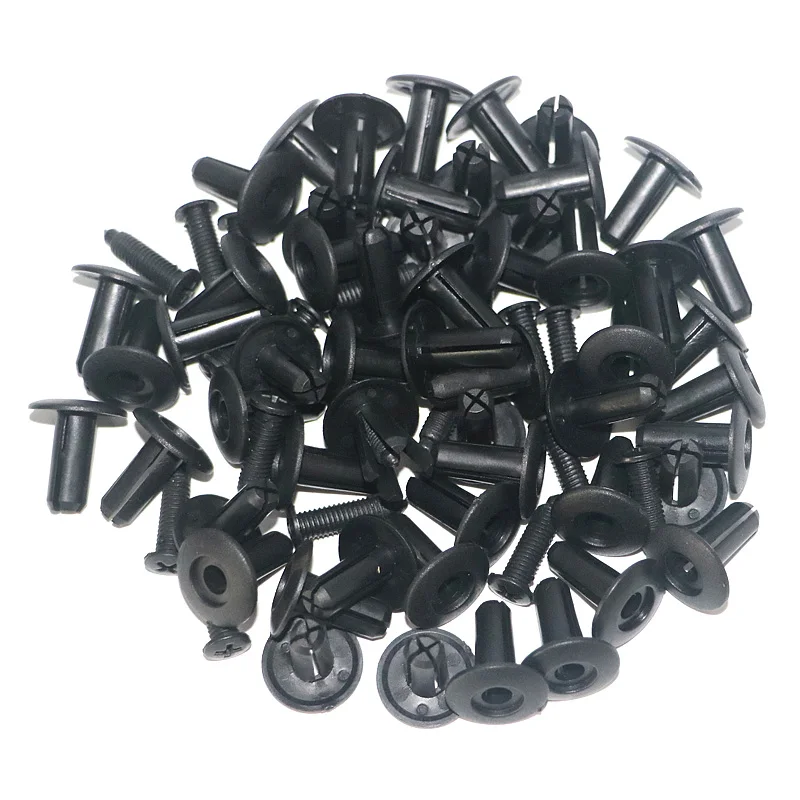 100pcs Black Plastic Auto Fastener Vehicle Car Bumper Clips Retainer Rivet Door Panel Fender Liner For Honda Acura AUDI |