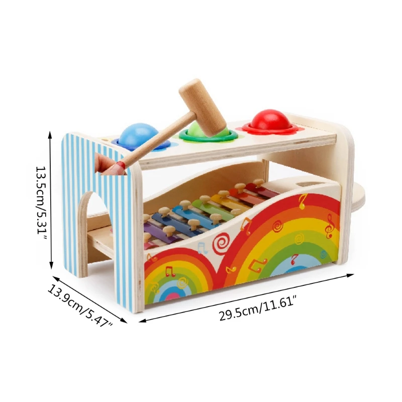 

Baby Wooden Multifunctional Music Knocking Table Xylophone Noise Maker Children Early Educational Toy Gifts - Over 3 Years Old