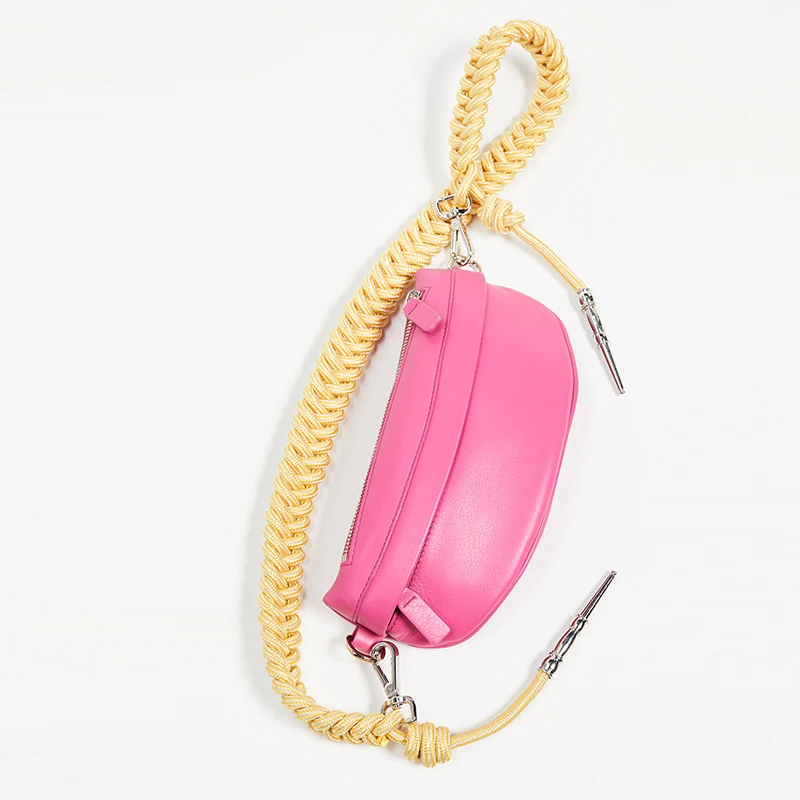 

2021 New Waist Bag Artillery Chest Bag Bends and Hitches Woven Shoulder Strap Casual Aiguilette Belt Bag Fanny Pack for Women