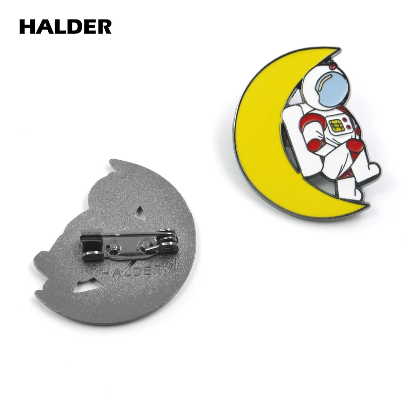 BR0007 HALDER, Мультяшные модные ювелирные изделия, Вселенная, астронавт, космический корабль, планеты, ракета, броши, космос, булавки, Нагрудный значок, одежда