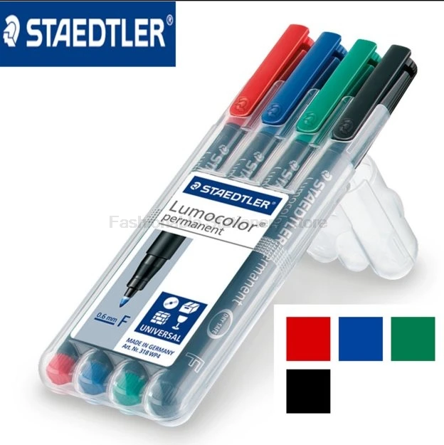 STAEDTLER 318 WP4 0 6 мм 4 цвета художественные маркерные ручки набор быстросохнущие
